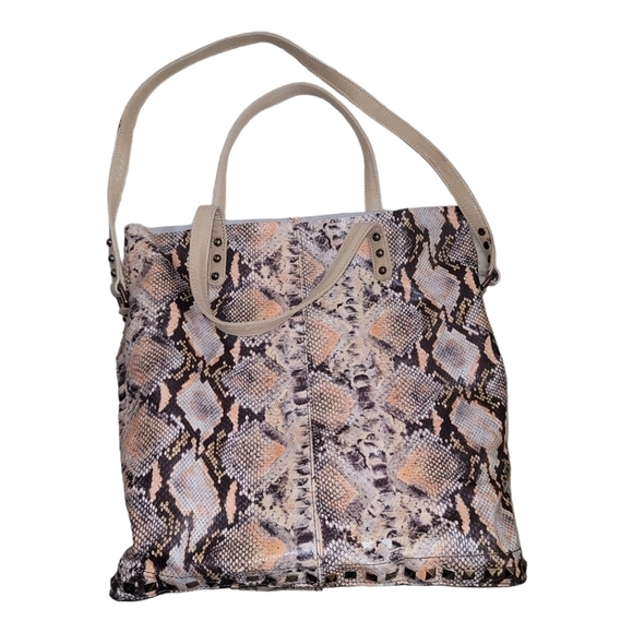 Elliott Lucca Marcela Open Tote Snakeskin Print Crossbody Strap or Tote Straps - Picture 2 of 10